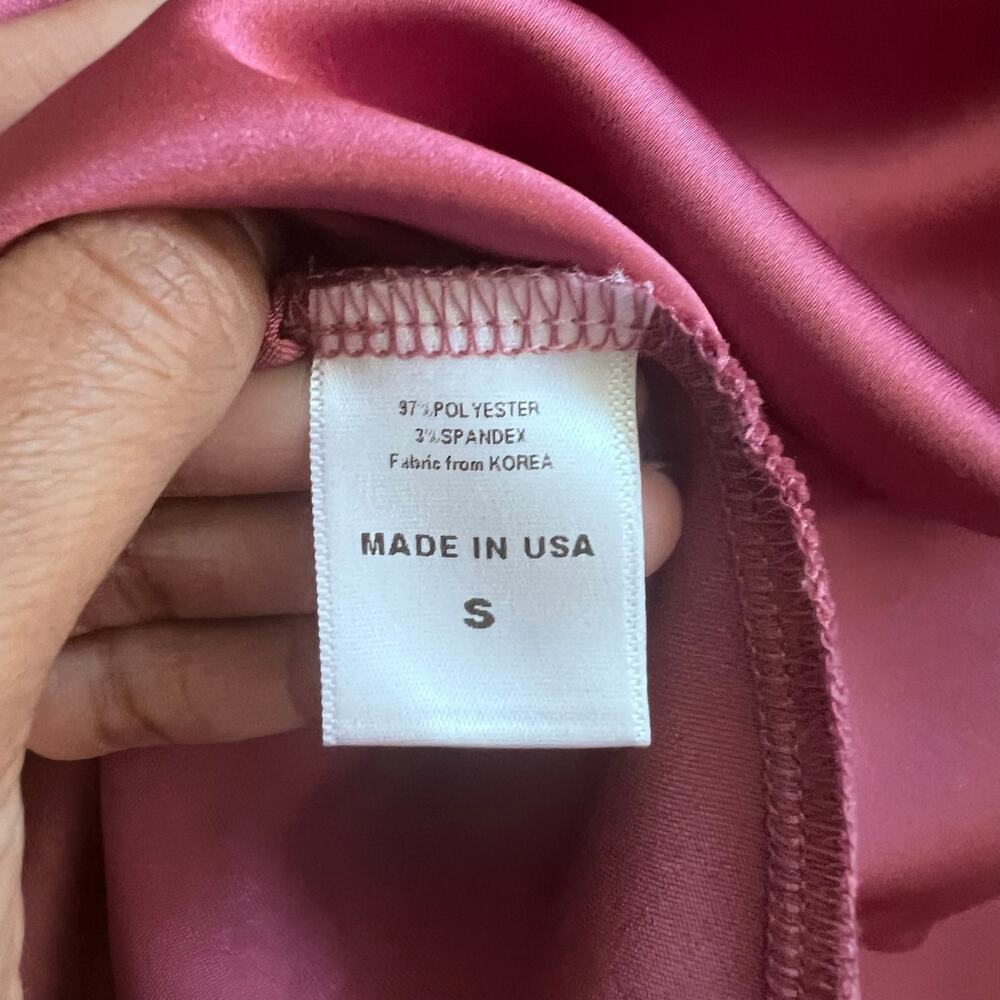 Renee C. High Slit Satin Pink Midi Skirt Women's Size Small - Picture 4 of 6